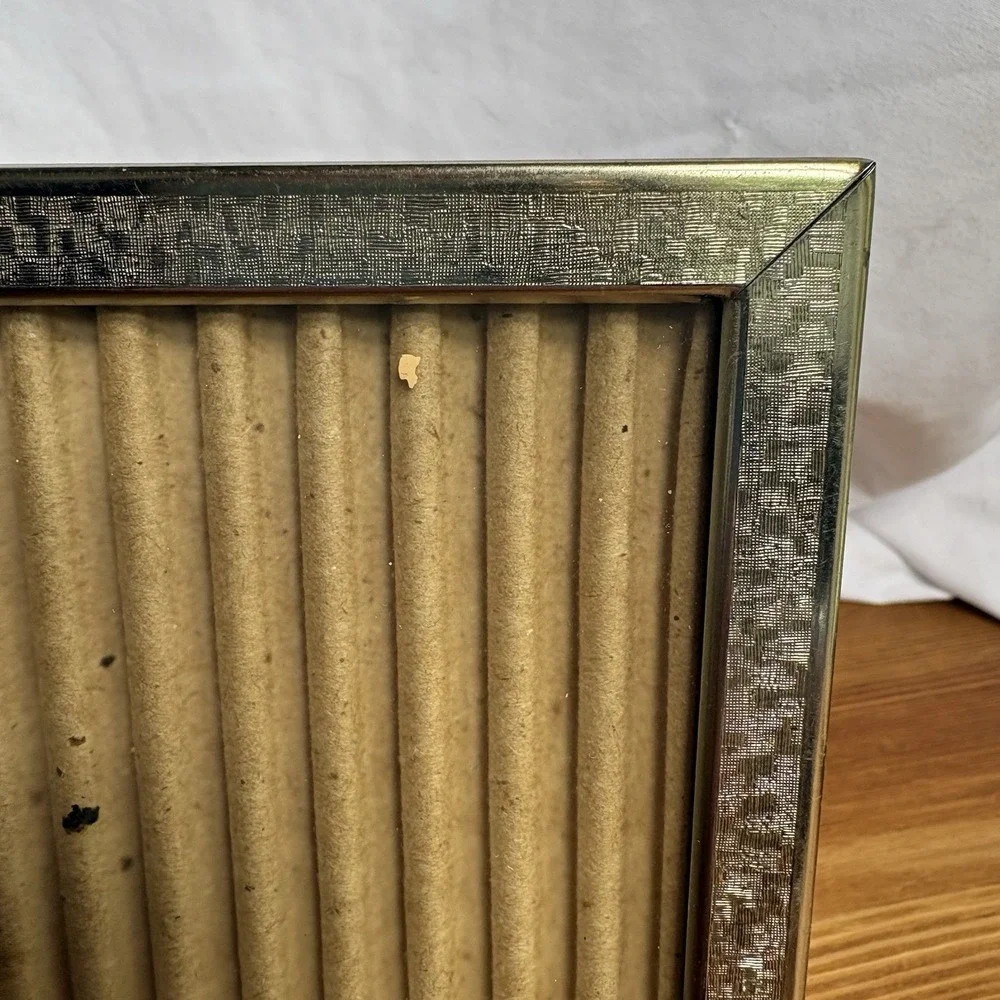 Lot of 2 Vintage Silver Tone Metal Picture Frames Ornate Easel Back 5x7